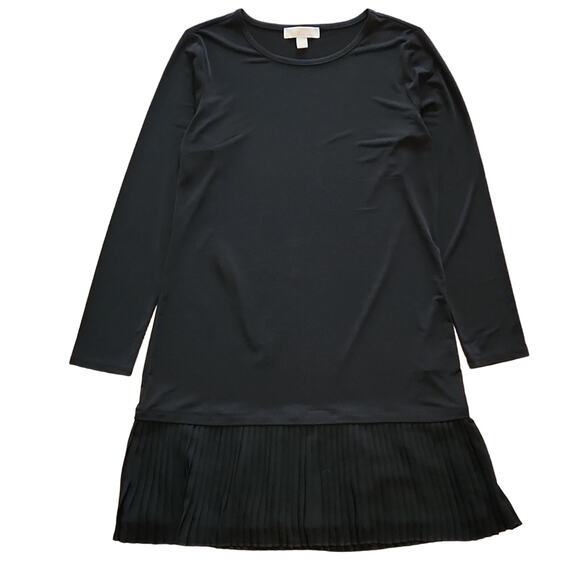 MICHAEL KORS Gorgeous Black Pleated Hem Long Sleeve Dress Large - Picture 2 of 13